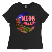 Black neon moon Ladies Tee - NancyCooperArtShop
