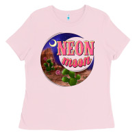 Bubblegum Pink neon moon Ladies Tee - NancyCooperArtShop