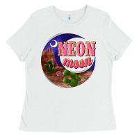 White neon moon Ladies Tee - NancyCooperArtShop