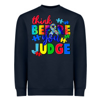Navy think before you judge Heavyweight Sweatshirt - CowGirlArtShop