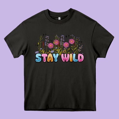 Stay Wild Heavy Core Tee Designed By Maliassmallbusiness