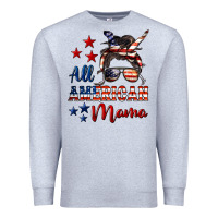 Heather Grey All American Mama Premium Sweatshirt - LillyAllenDesigns
