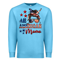 Ocean Blue All American Mama Premium Sweatshirt - LillyAllenDesigns
