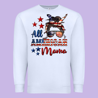 All American Mama Premium Sweatshirt Designed By Lillyallendesigns