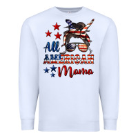 White All American Mama Premium Sweatshirt - LillyAllenDesigns