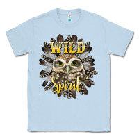 Dusty Blue wild spirit owl Classic Tee - BarkalooDesign