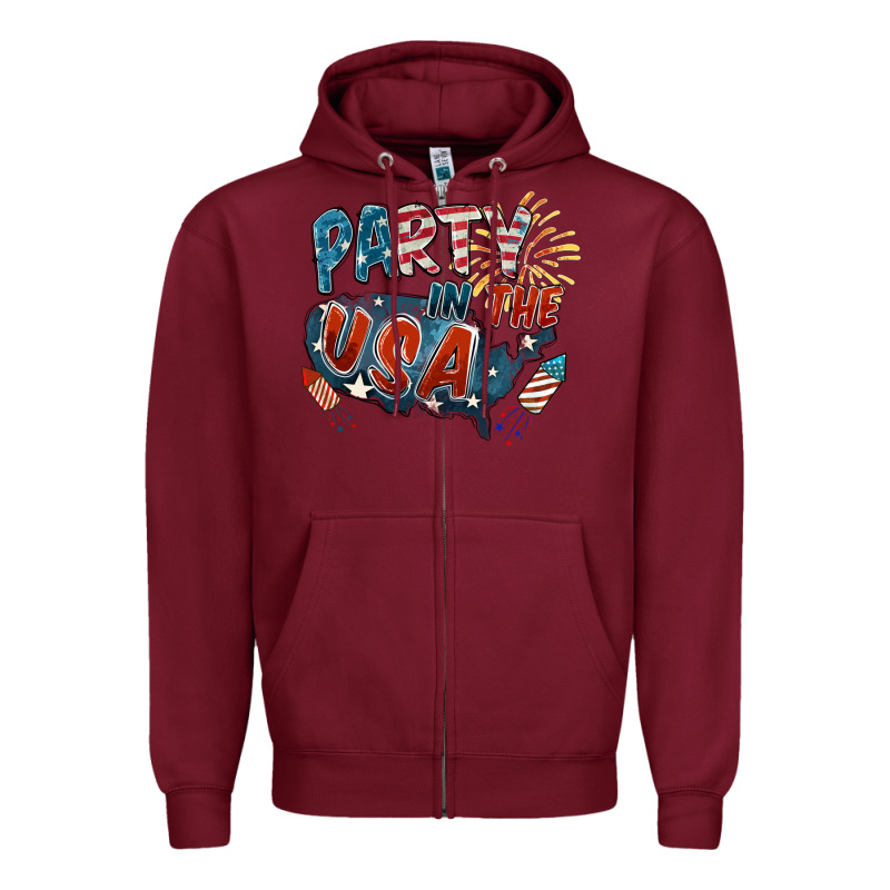 Party In The Usa Zipper Hoodie by FaDigitalArtStudio | Teevron