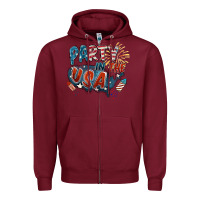Burgundy Party in the USA Zipper Hoodie - FaDigitalArtStudio