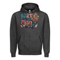 Charcoal Heather Party in the USA Zipper Hoodie - FaDigitalArtStudio