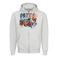 Dove Grey Party in the USA Zipper Hoodie - FaDigitalArtStudio