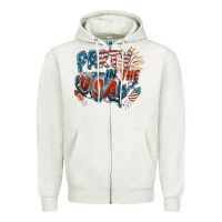Oatmeal Heather Party in the USA Zipper Hoodie - FaDigitalArtStudio