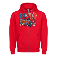 Red Party in the USA Zipper Hoodie - FaDigitalArtStudio