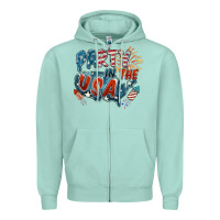 Seafoam Party in the USA Zipper Hoodie - FaDigitalArtStudio