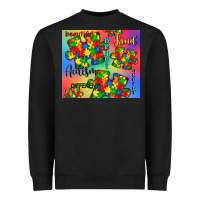 Black autism puzzle piece Heavyweight Sweatshirt - CowGirlArtShop