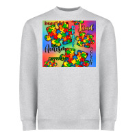 Heather Grey autism puzzle piece Heavyweight Sweatshirt - CowGirlArtShop