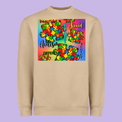 Autism Puzzle Piece Heavyweight Sweatshirt Designed By Cowgirlartshop