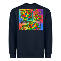 Navy autism puzzle piece Heavyweight Sweatshirt - CowGirlArtShop