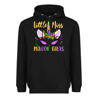 Black little miss mardi gras Heavyweight Hoodie - LillyAllenDesigns