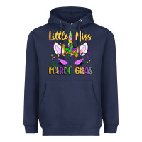 Navy little miss mardi gras Heavyweight Hoodie - LillyAllenDesigns