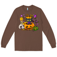Chestnut Black cat pumpkin Long Sleeve Tee - NancyCooperArtShop