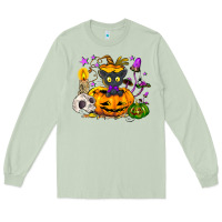 Matcha Black cat pumpkin Long Sleeve Tee - NancyCooperArtShop