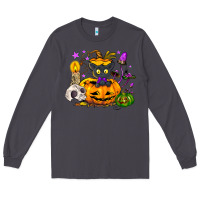 Smoke Black cat pumpkin Long Sleeve Tee - NancyCooperArtShop