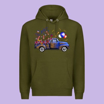 Western Truck Fourth Of July Premium Hoodie Designed By Fadigitalartstudio