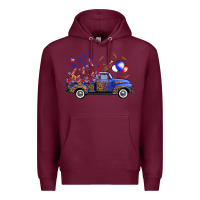 Burgundy Western Truck Fourth Of July Premium Hoodie - FaDigitalArtStudio