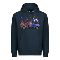 Navy Western Truck Fourth Of July Premium Hoodie - FaDigitalArtStudio