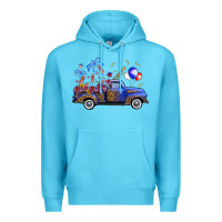 Ocean Blue Western Truck Fourth Of July Premium Hoodie - FaDigitalArtStudio