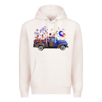 Pale Pink Western Truck Fourth Of July Premium Hoodie - FaDigitalArtStudio