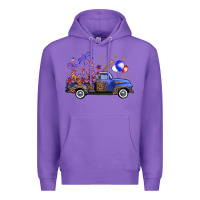 Purple Western Truck Fourth Of July Premium Hoodie - FaDigitalArtStudio