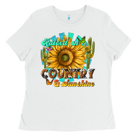 White raised on country  sunshine Ladies Tee - NancyCooperArtShop