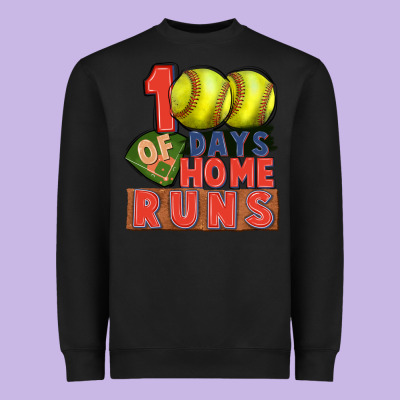 100 Days Of Home Runs Softball Heavyweight Sweatshirt Designed By Cowgirlartshop