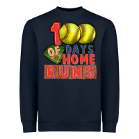 Navy 100 days of home runs softball Heavyweight Sweatshirt - CowGirlArtShop