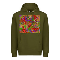 Army Green mardi gras crawfish king cake Premium Hoodie - RanaPortraitStore