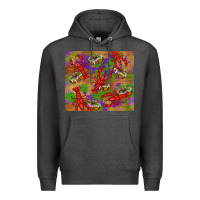 Charcoal Heather mardi gras crawfish king cake Premium Hoodie - RanaPortraitStore