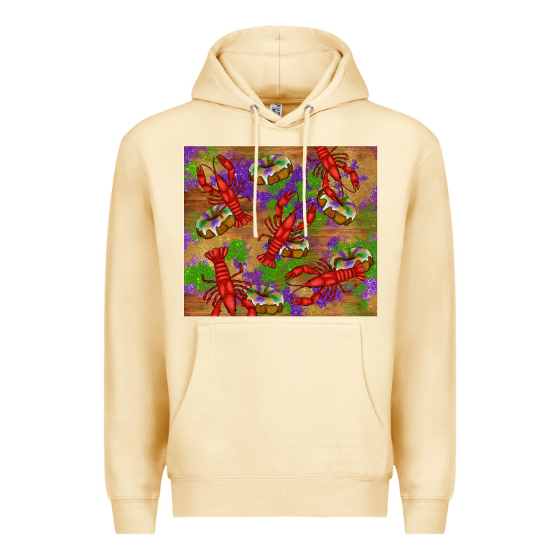 Mardi Gras Crawfish King Cake Premium Hoodie by RanaPortraitStore | Teevron