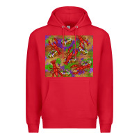 Red mardi gras crawfish king cake Premium Hoodie - RanaPortraitStore