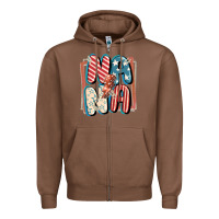 Chestnut 4th of July nana with lightning bolt Zipper Hoodie - FaDigitalArtStudio