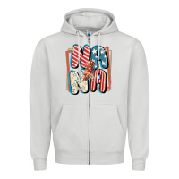 Dove Grey 4th of July nana with lightning bolt Zipper Hoodie - FaDigitalArtStudio