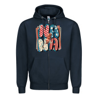 Navy 4th of July nana with lightning bolt Zipper Hoodie - FaDigitalArtStudio