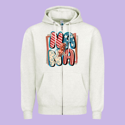 4th Of July Nana With Lightning Bolt Zipper Hoodie Designed By Fadigitalartstudio