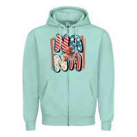 Seafoam 4th of July nana with lightning bolt Zipper Hoodie - FaDigitalArtStudio