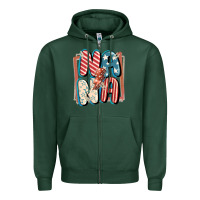 Sports Green 4th of July nana with lightning bolt Zipper Hoodie - FaDigitalArtStudio