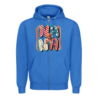 True Royal 4th of July nana with lightning bolt Zipper Hoodie - FaDigitalArtStudio