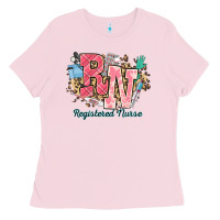 Bubblegum Pink rn registered nurse western Ladies Tee - NancyCooperArtShop