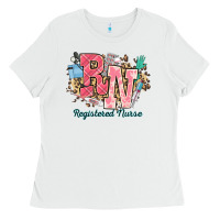 White rn registered nurse western Ladies Tee - NancyCooperArtShop