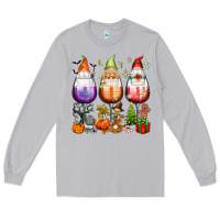 Moon Dust Hallothanksmas wine glasses and gnomes Long Sleeve Tee - texasbilliewilder