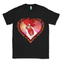 Black valentines day rooster with leopard heart Classic Tee - RanaPortraitStore